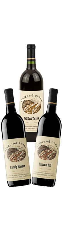 Cabernet Sauvignon Mix Pack: 1 x Volcanic Hill, 1 x Red Rock Terrace, 1 x Gravelly Meadow 2015