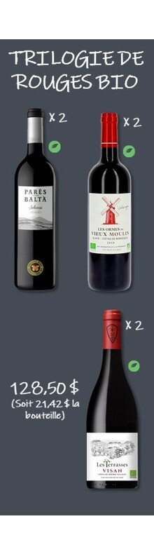 Trilogie de rouges bio 